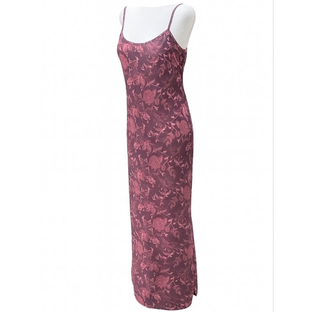 NWT ROMWE  Red Merlot Florals Maxi Dress, Womens Sz L, Whimsigoth, Fairy